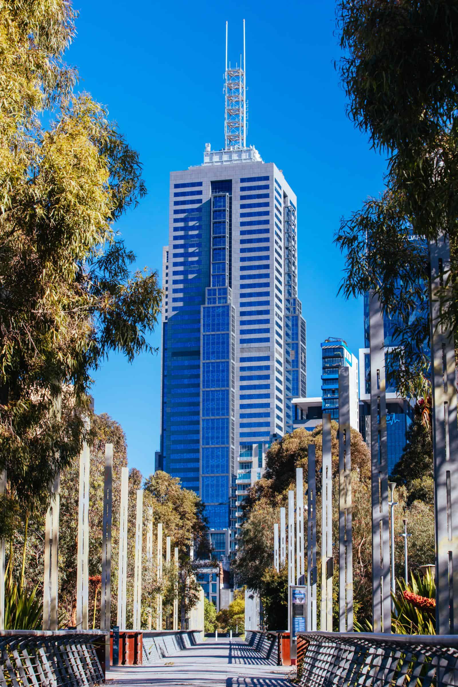 Modern skyscraper with city views, perfect for navigating new business opportunities in urban environments.